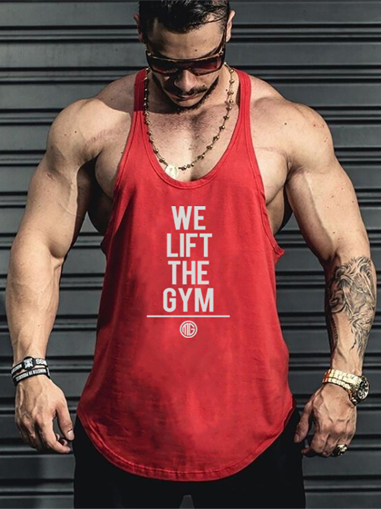 2022 New Mens Cotton Tank tops shirt Y Back gym fitn..